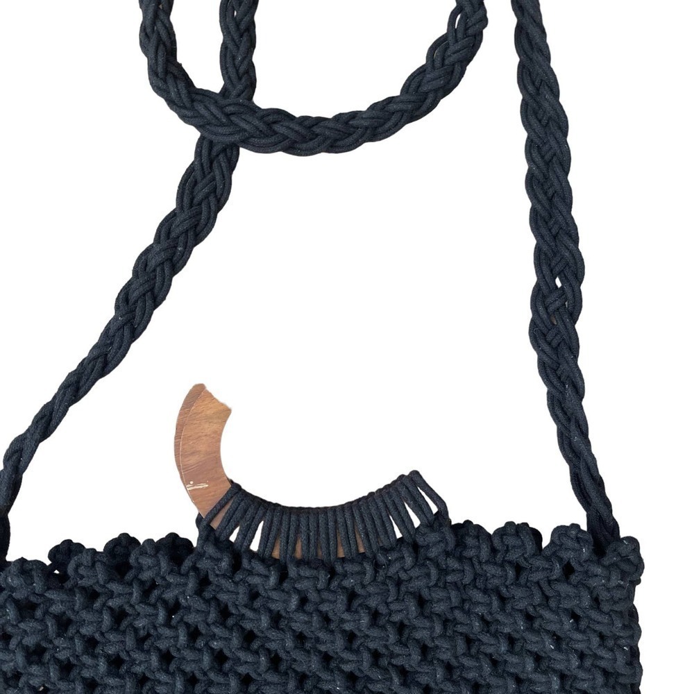 Danielle Nicole Macrame Crossbody Black - image 5